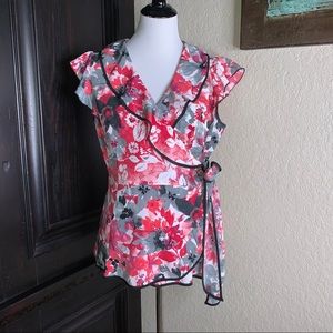 Axcess by Liz Claiborne Wrap Blouse EUC